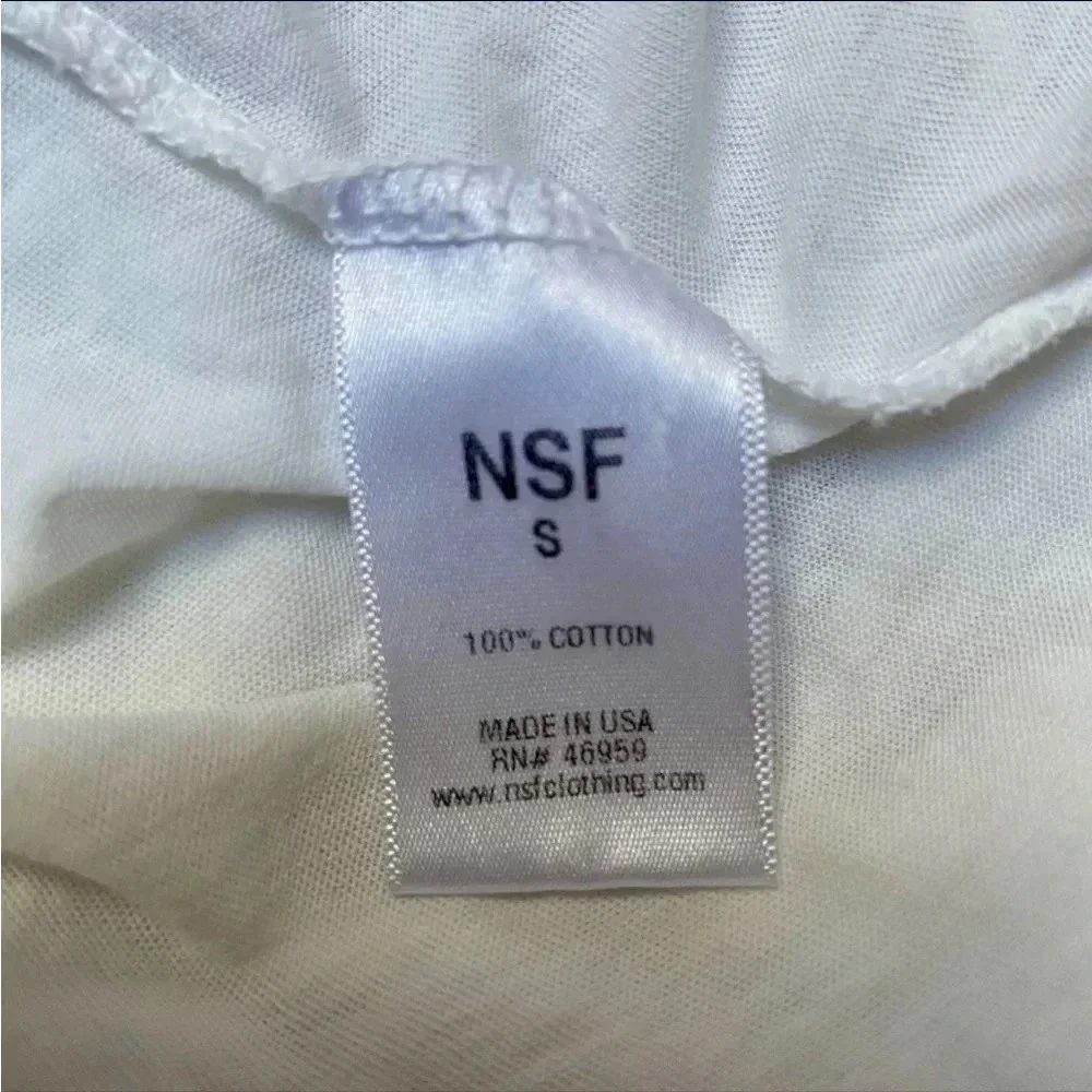 NSF White Lace Up Cotton Long Sleeve Lola Tee Top Small - Picture 12 of 13